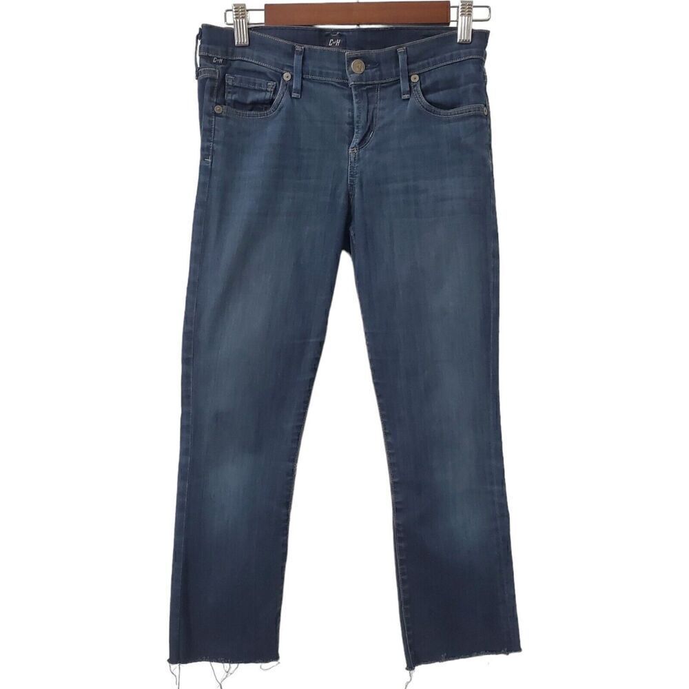 Citizens Of Humanity Ava Capri Jeans Size 26 Low Rise Straight Stretch Raw Hem